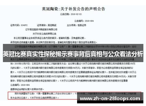 英冠比赛真实性探秘揭示赛事背后真相与公众看法分析