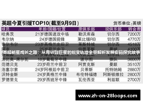 英超新星成长之路：从青训到巨星的蜕变轨迹全景解析发展密码探究故事